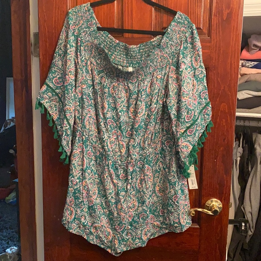 Xhilaration plus size off the shoulder romper